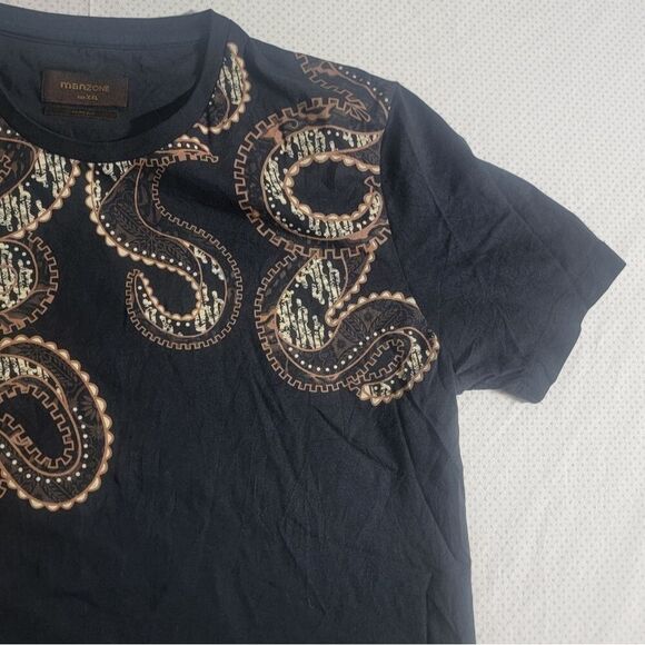 Mens 2XL Manzone Slim Fit Short Sleeve Shirt Wild Snake Gears - Picture 5 of 13